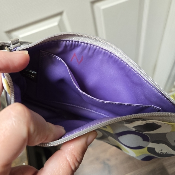 Coach Purple, Yellow and Silver Wristlet Bag - Picture 5 of 5